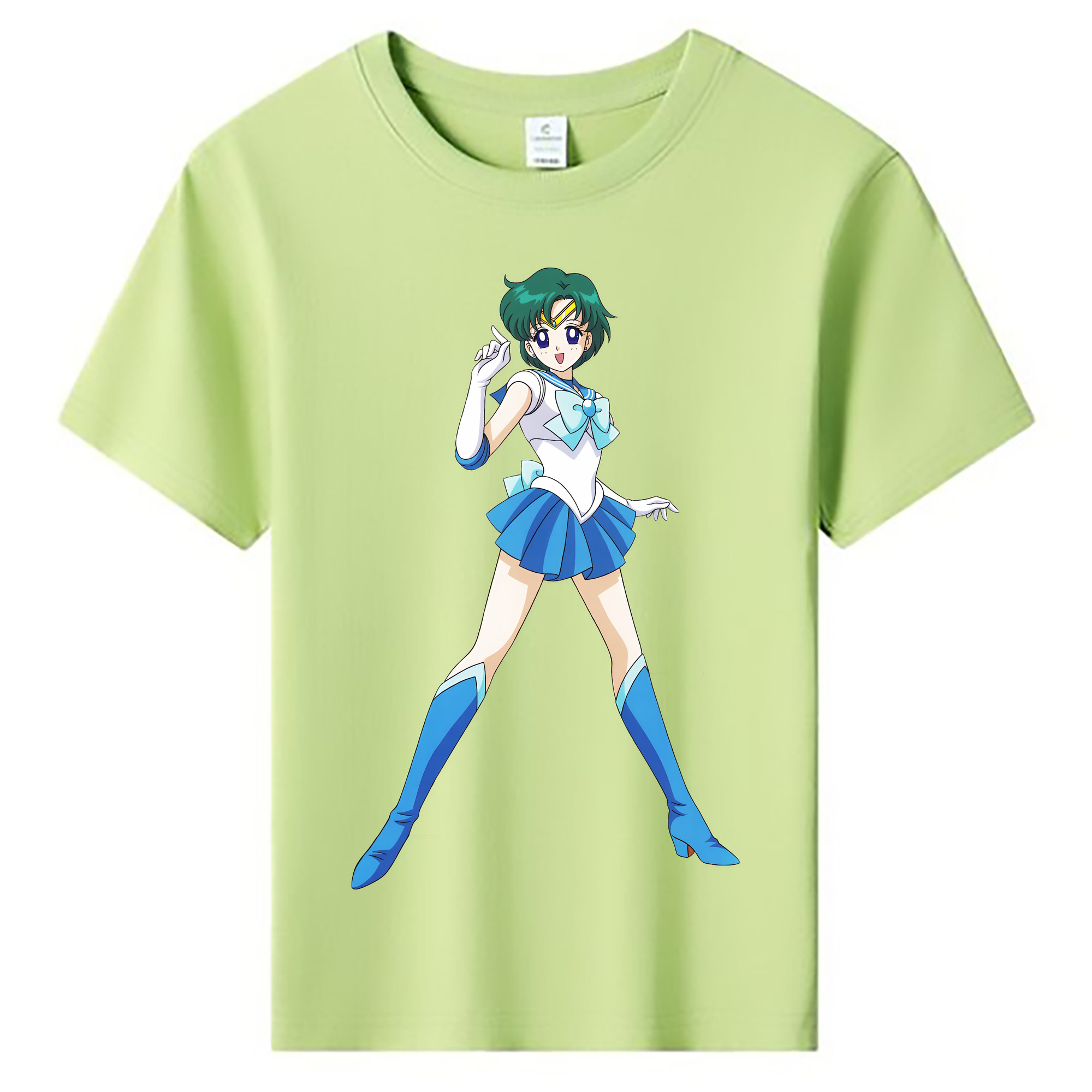 （画像用） 美少女戦士セーラームーン 海王 みちる（かいおう みちる） Sailor Moon Kaiou Michiru 綿100％キッズTシャツ（フロントプリント）